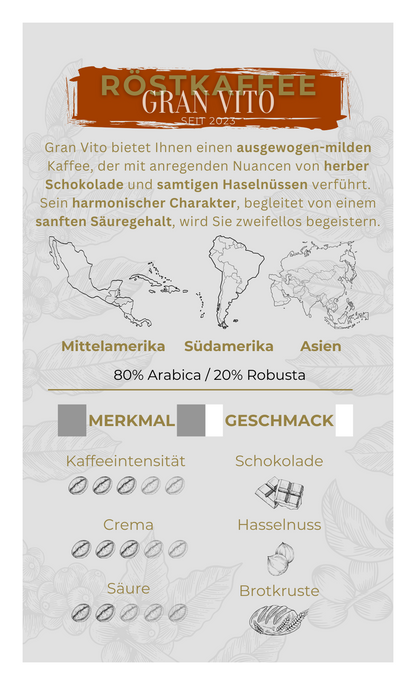 Röstkaffeebohnen - Gran Vito - Light Roast